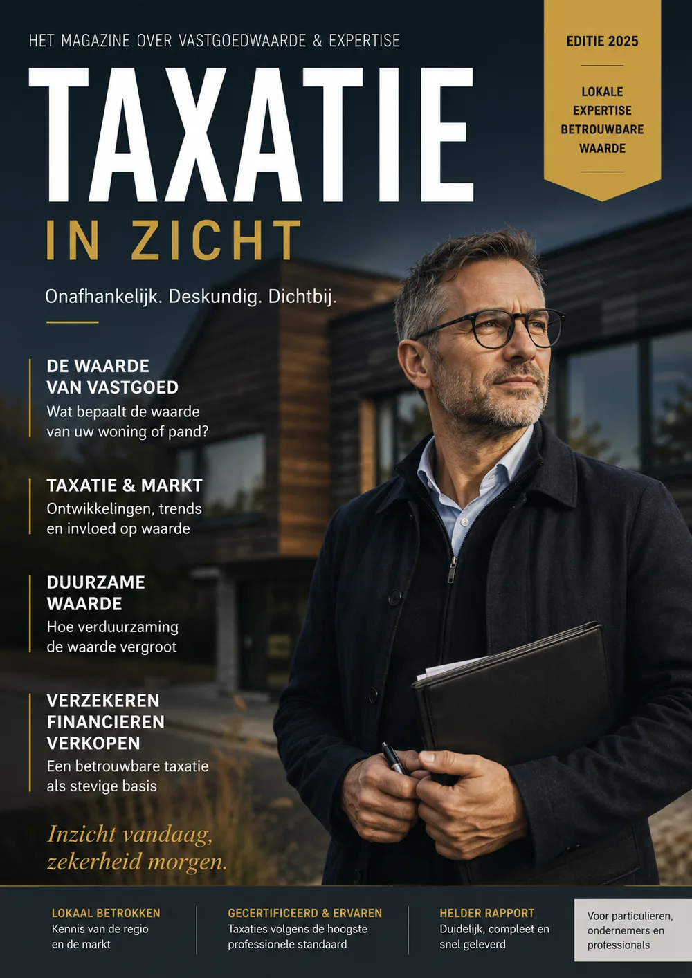 Ontwerpvoorbeeld van een magazine voor een taxateur